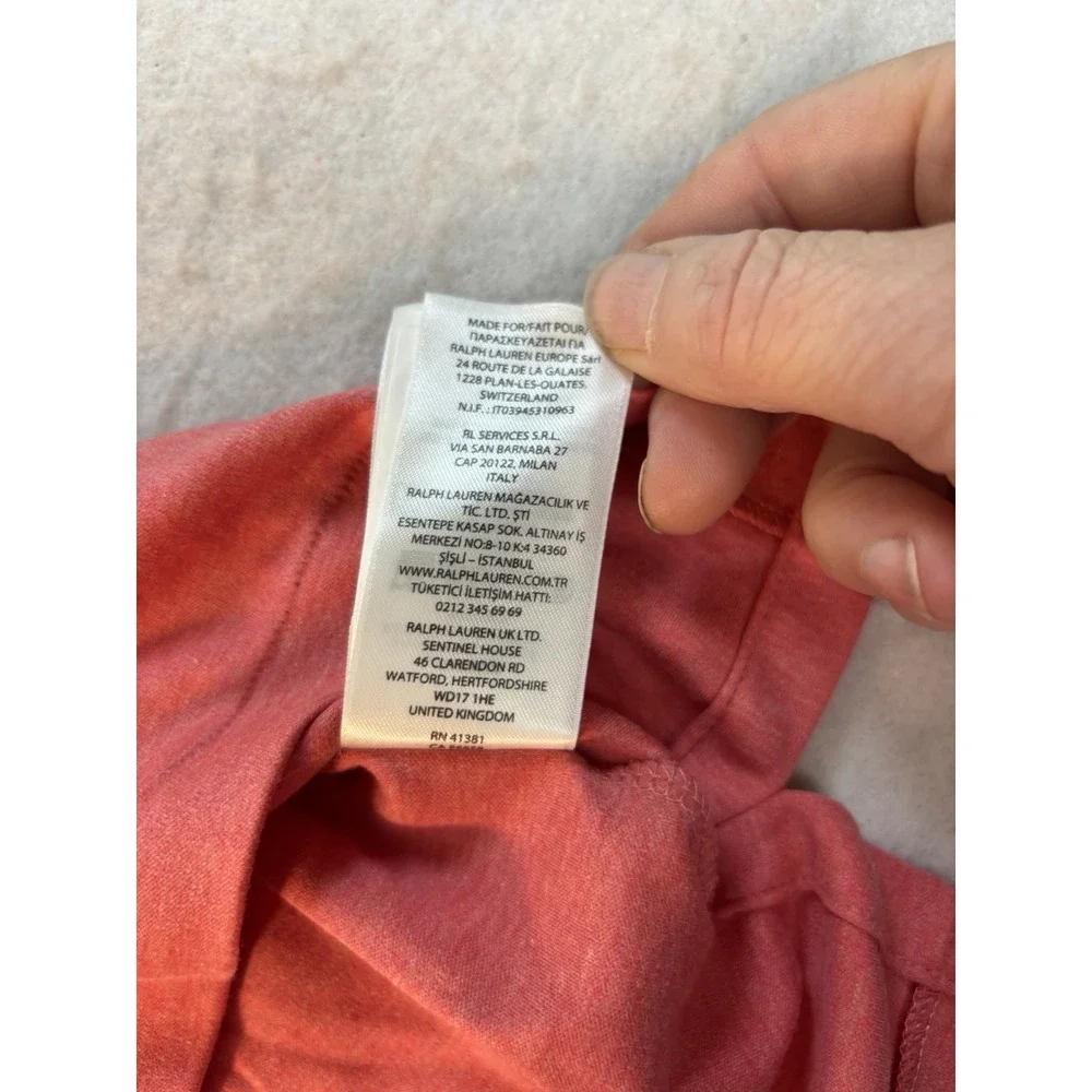 Polo Ralph Lauren Short Sleeve Collared Polo Shirt Size Large Coral Flesh Pony